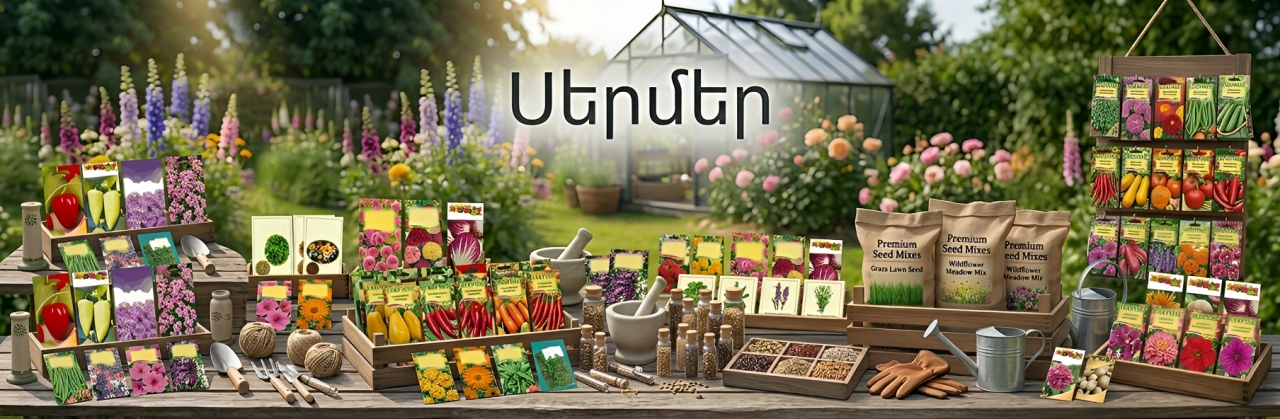 Բանջարեղենի, ծաղիկների, կանաչիների սերմերի մեծ տեսականի